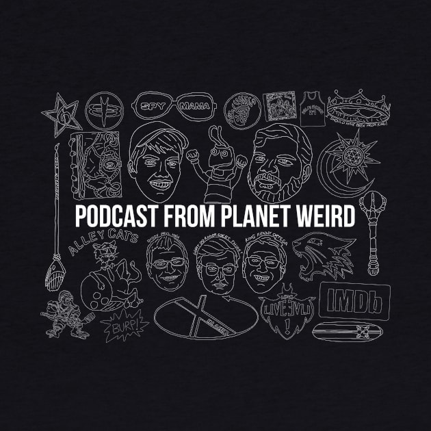 Doodles (white on black) by PlanetWeirdPod